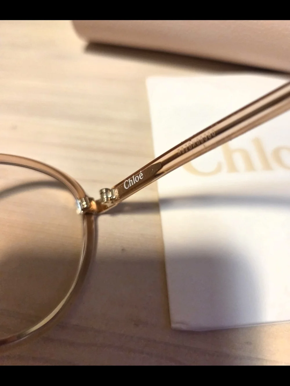 Authentic Chloe Women's Pink/Gold Round Frame BlueRay Blocking Glasses